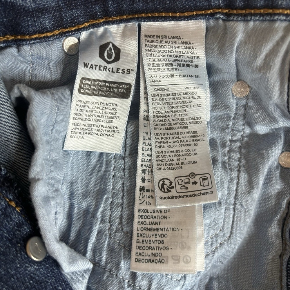 Levi's Women's Ribcage Straight Ankle Seamed Jeans 29x26 Dark Blue High Rise - Picture 11 of 13
